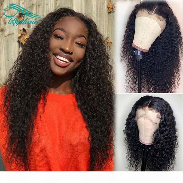 

high density malaysian virgin hair deep wave glueless lace front human hair wigs pre plucked hairline lace front wig with baby hair bythair, Black;brown