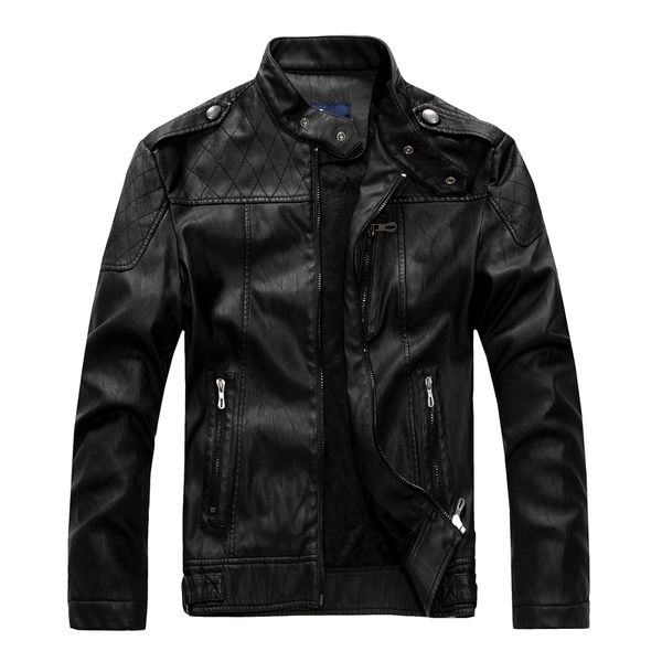 

tag 2021 new jackets false men classic wind-test men's leather jacket from pu coats back fit size m-2xl 326 3xs8, Black