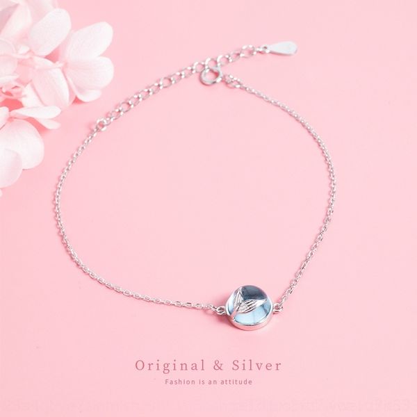 

x4yym жить стерлингового серебра mermaid браслет хвост синий любителей кристалл браслет girlfriendshand ювелирные изделия c-конец горячей 92, Golden;silver