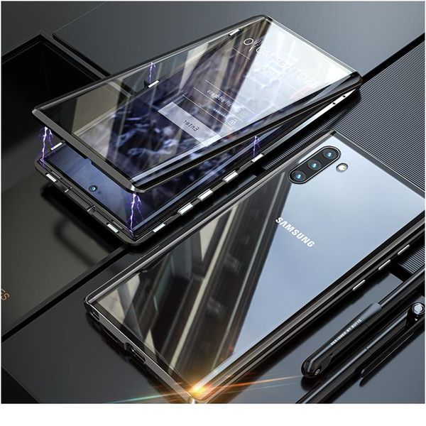 

360 full cover double sided glass magnetic case for samsung galaxy s20 fe s10 s9 s8 plus m31 for wmtmeq