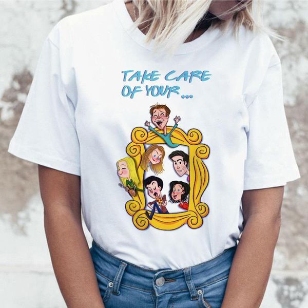 

friends tv tee shirt femme womens shirts women tshirt fashion t shirt women short sleeve tee shirts vintage print tees, White