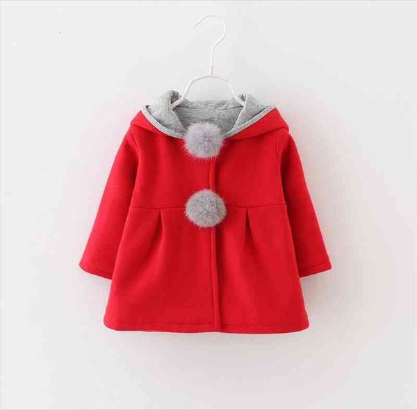 

cute rabbit ear hooded girls coat spring autumn warm kids jacket outerwear children clothing baby girl coats, Blue;gray