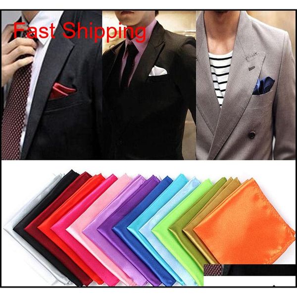 

1 pc men silk satin pocket square hankerchief hanky plain solid color wedding party qylkxz dh_seller2010, Blue;white