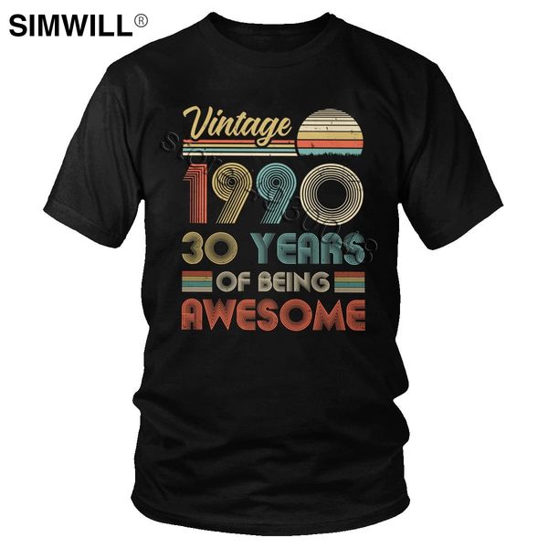 

vintage 1990 30th birthday 30 years of being awesome short sleeve born in 90s anniversary present tee hooded sweatshirt hoodie men t shirt