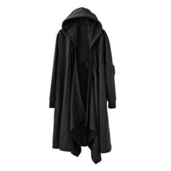 

men's wool & blends gothic men hoodies black cropped long sleeve street casual sweatshirt fashion plus size s-6xl hoody cape1