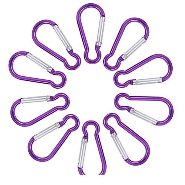 

10pcs aluminum alloy carabiner d-ring key chain clip keychain hiking camp mountaineering hook climbing acc qylsrh