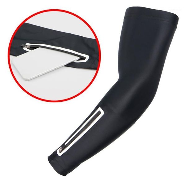 

sports arm sleeve bag phone arm bag breathable uv protection anti-slip protective hand elbow cover outdoor sport accessories1, Black;gray