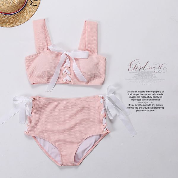 

bikini 2019 summer sweety women's high waist swimsuit hollow swimwear girls bandage swim wear cross bathing suits t, White;black