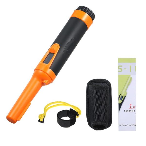 

handheld high sensitive waterproof metal detector treasure buzzer vibrate portable pin pointer with belt holster