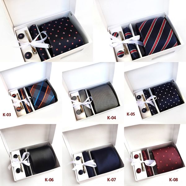 

e4yc new 7cm necktie gravatas for mens box suit business paisley jacquard ties slim wedding party polyester accessory, Black;blue