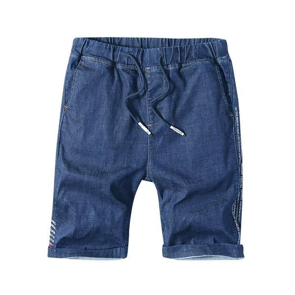 

men's jeans elasticity loose straight leg trend greatly increase shorts men summer large size s-7xl denim, Blue