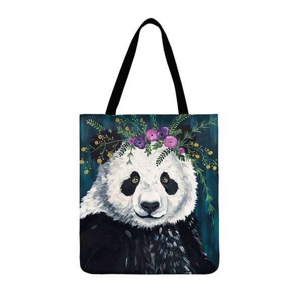 

foldable shopping bag vintage animal painting print tote bag ladies shoulder women casual tote fashion beach bags