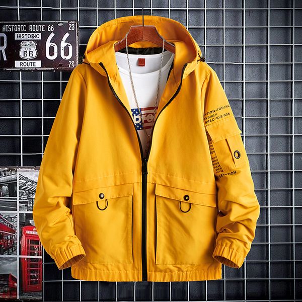 

2021 new 2021 new mens autumn spring fashion hooded korean style male windbreaker trendy streetwear men jacket oversize 8xl 9exf, Black