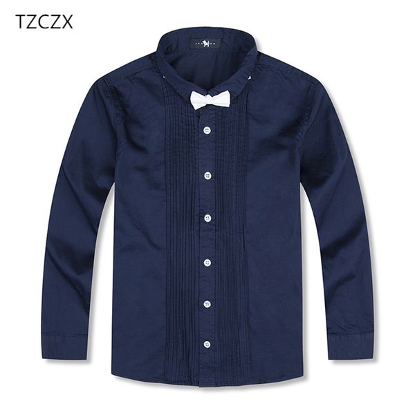 

children boys shirts european and american style solid 100% cotton kids for 4-13 year kid wear 220222, White;black