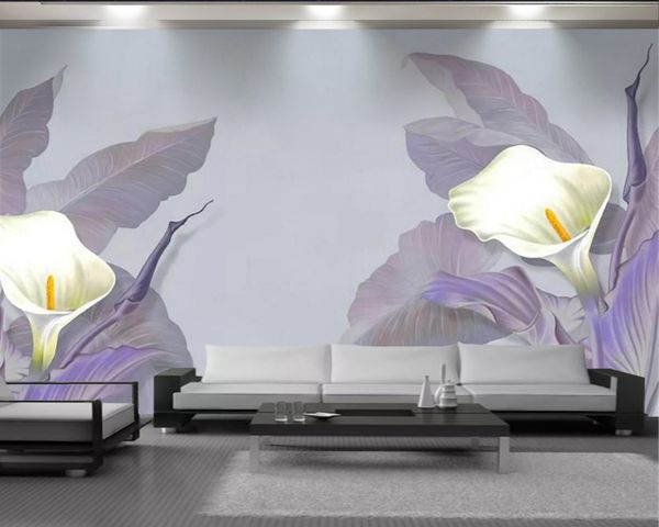 

floral 3d wallpaper delicate calla lily flower 3d wallpaper romantic flower decorative p 3d mural wallpaper