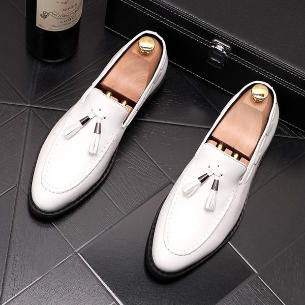 

new trendy men white black tassel pendant oxfords casual shoes male homecoming dress wedding prom shoes sapato social zapatos