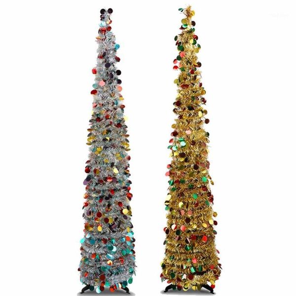 

color pvc christmas tree foldable 1.5 m reusable christmas tree home decoration scene layout1