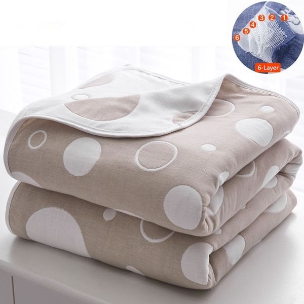 

summer quality cotton baby blanket 6-layer thicken infant air conditioning quilt swaddle warp soft muslin gauze blankets bedding y201009