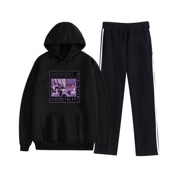 

2021 new anime full-time bidimensional hunter loose sweater with hoodie casual sports pants w4b7, Black;brown