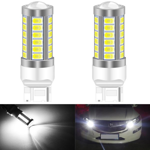 

2pcs t20 w21/5w 7443 t20 7440 led 3156 3157 1156 ba15s p21w 1157 bay15d 33smd led canbus reverse backup lamp white yellow amber
