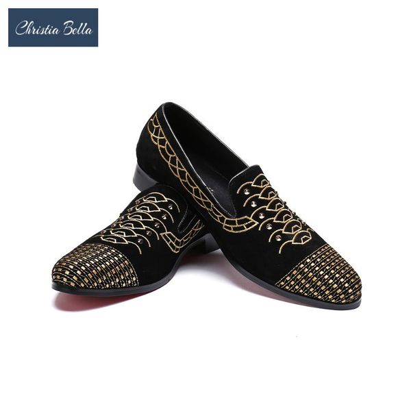 

christia bella mens fashion wedding bightclub dress suede leather shoes slip on driving shoes summer smoking slippers loafers, Black