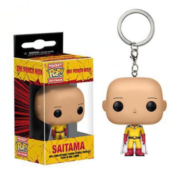 

funko pop one punch man mr. saitama model keychain pendant toy