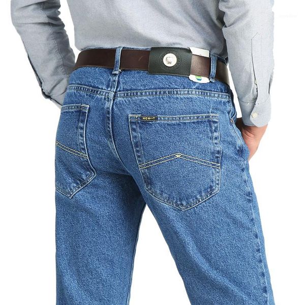 

men classic business jeans spring autumn male skinny straight stretch brand denim pants summer overalls slim fit trousers1, Blue
