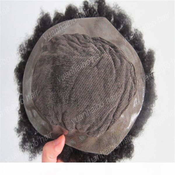 

africa american toupee 6inch 1b virgin indian hair short afro curl toupees for black men ing