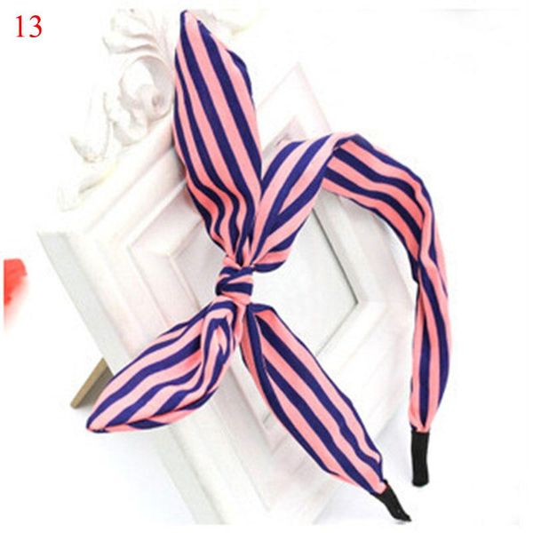 

korean cute sweet big ribbon bow rabbit ear headbands fabric dot striped elastic hair bands hair accessories for girls headwear q wmtheq