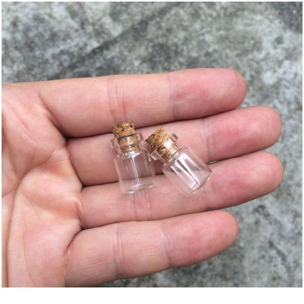 

12*18*6mm 0.5ml mini glass bottles with cork empty small wishing bottle glass vials jars 20 bbylin
