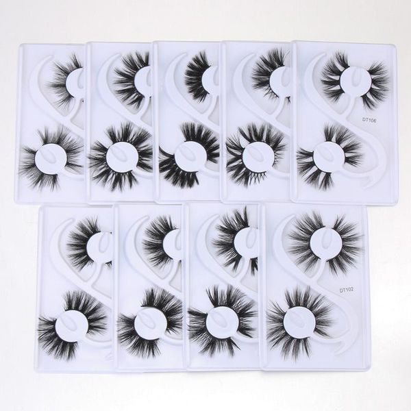 

2 pairs 25mm mink lashes dramatic 3d mink hair false eyelashes natural thick fluffy criss-cross long eye lashes makeup extension