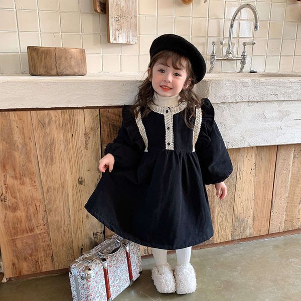 

2020 plush autumn and new winter korean version girls' princs drs, Red;yellow