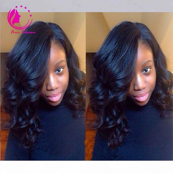 

full lace wigs body wave wig natural color malaysian hair part 130% density medium cap lace front wigs with baby hair, Black;brown