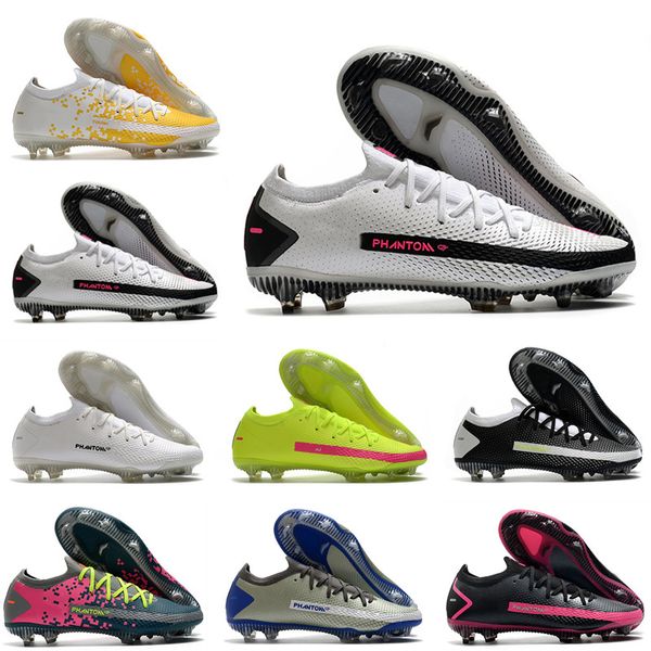 

phantom gt mens youth junior soccer cleats fg shoes white pink blast multicolored outdoor football boots spike black silver pink