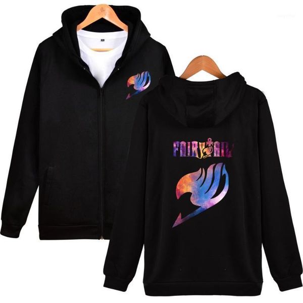 

fashion fairy tail hoodies sweatshirt men women zipper pullover hoody winter warm casual fairy tail clothing1, Black