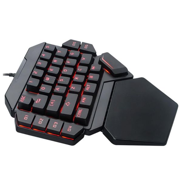 

k50 mechanical 35 keys usb mini ergonomic office wired deskone-handed universal rgb backlight portable gaming keyboard