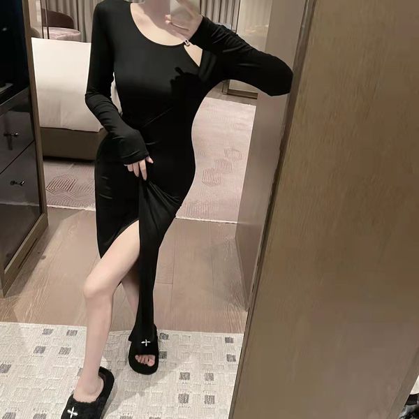 

22ss new spring and summer black dress party, White;black