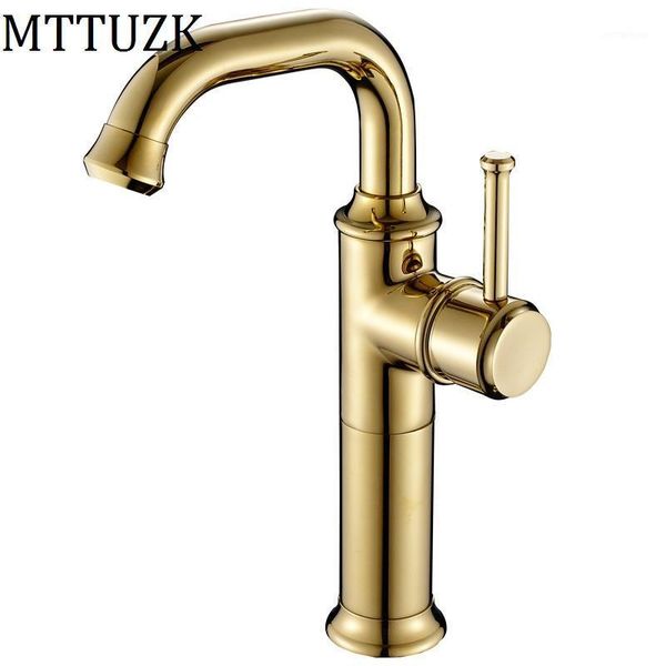 

bathroom sink faucets mttuzk european brass gold-plated faucet, height up basin faucet &cold mixer tap bacia torneira 1