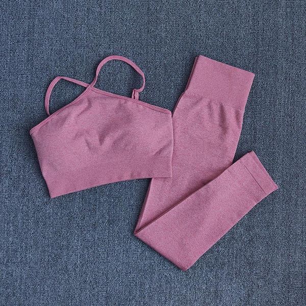 

yoga outfits women seamless set high waist quick dry leggings+sport bra fitness running gym suit workout clothes jogging sportwear, White;red