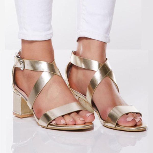 

womens silver sandals buckle cross belt open toe casual luxury shoes women square root low-heeled woman plus size roman sandals1, Black