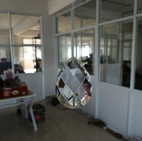 

80mm glass art crystal prism pendant chandelier lamp hanging ornament diy suncatcher faceted teardrop 80mm glass h jllqfm