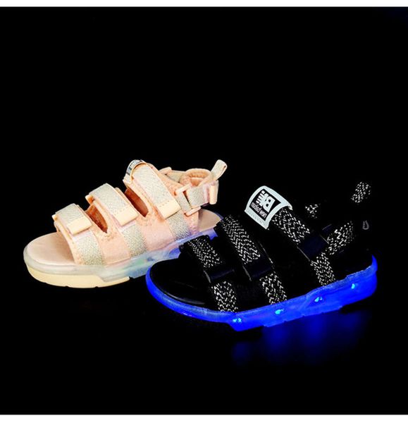

korean lukebei children's sho 2020 light summer new fashion ribbon boys' casual sandals, Black;red