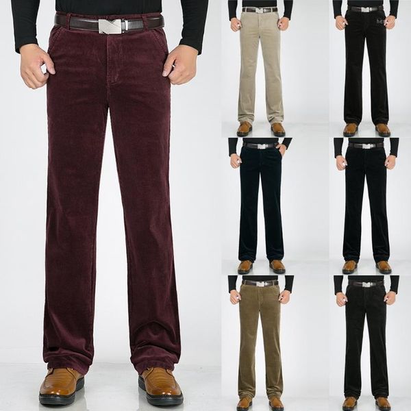 

men business pants spring autumn male skinny straight stretch plush trousers loose long pants slim fit solid male trousers #151, Black