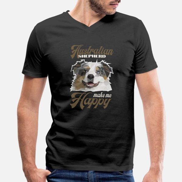 

australian shepherd make me happy low poly designers graphic t shirt hiphop casual tracksuit hoodie sweatshirt