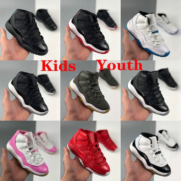 

bred 11s 11 boys girls children youth basketball shoes sports sneaker pink blue trainers outdoor kids jumpman des chaussures