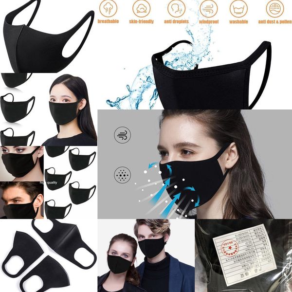 

factorymouth black designer face mask anti-dust cotton protective masks disposable facemask man woman wearing bla 1 i4gct
