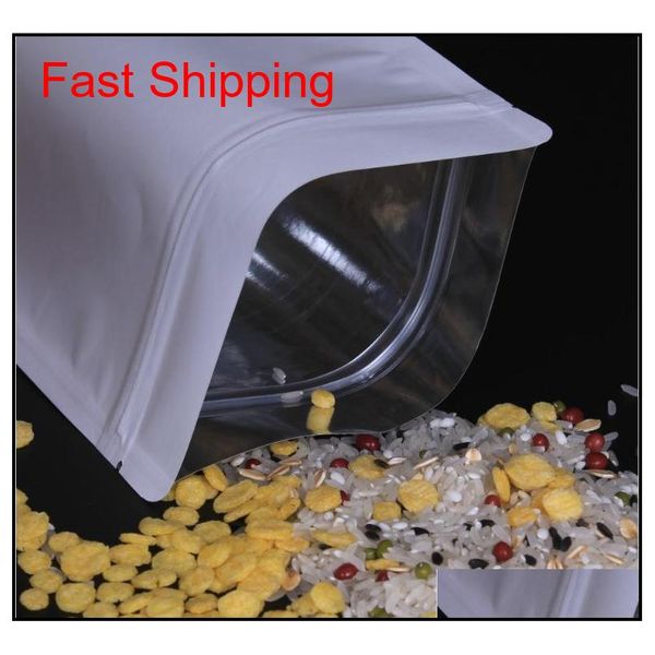 

zipper white kraft aluminizing pouch stand up kraft paper aluminium foil bag resealable zip lock grip seal food grade pr qylqyp bwkf