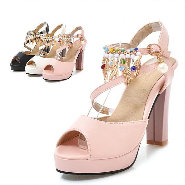 

sandals open toe high heels low-heeled shoes with strap large size suit female beige espadrilles platform 2021 summer peep, Black