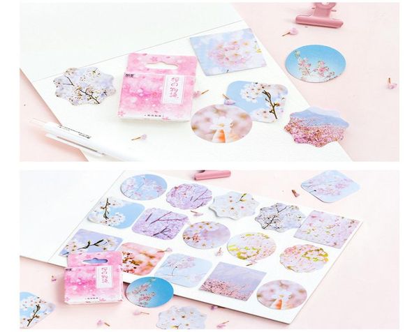 

46pcs pcak pink sakura monogatari label stickers set decorative stationery stickers scrapbooking diy diary album stick lable wmtoar xhhair