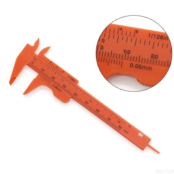 

portable mini caliper ruler micrometer gauge 80mm length vernier calipers double rule scale plastic measuring tool vt0326